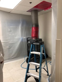 Commercial air duct cleaning at a medical facility