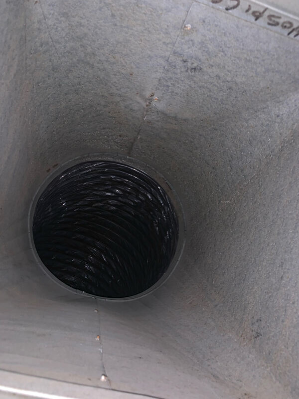 Example of a clean air duct after duct cleaning