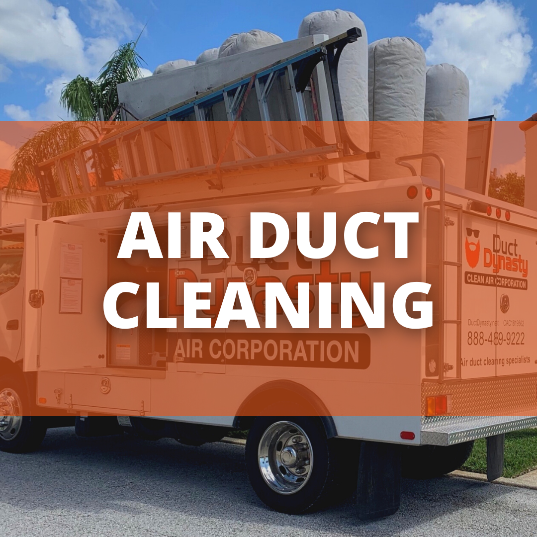 State-of-the-art commercial air duct cleaning truck at job.