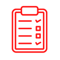 Clip board with assessment icon