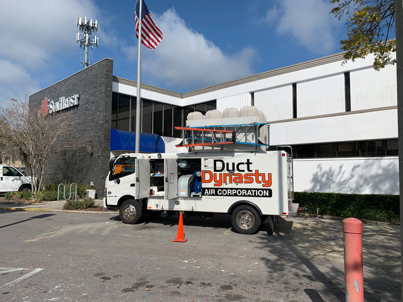 Commercial air duct cleaning at Suntrust